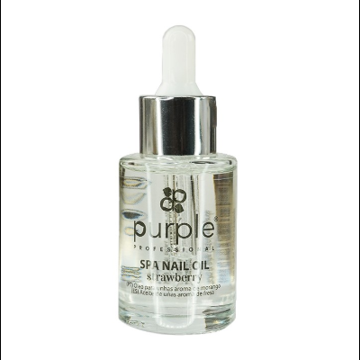Frasco de óleo para unhas SPA NAIL OIL Purple aroma morango com conta-gotas