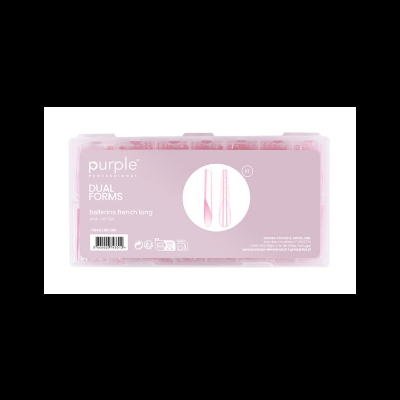 Caixa de formas para unhas rosa da marca purple Professional