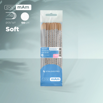 Pacote com 10 limas de unha STALEKS PRO pap mAm grão 180