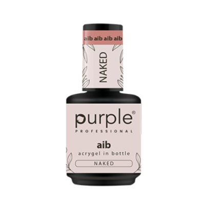 Frasco de verniz de unhas purple PROFESSIONAL cor NAKED com rótulo rosa claro e texto preto.
