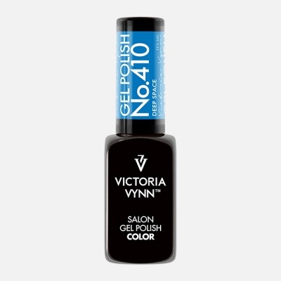Frasco de verniz gel Victoria Vynn cor azul profundo com texto identificativo.