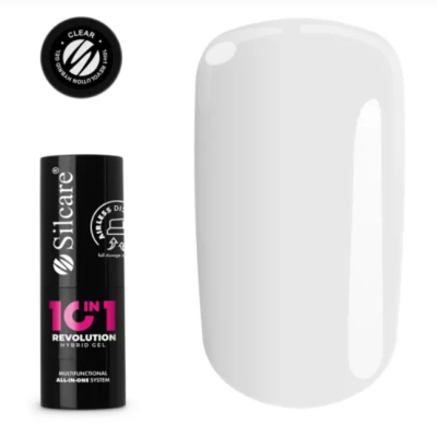 frasco preto de gel híbrido com amostra de unha branca brilhante