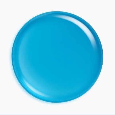 Prato azul redondo brilhante