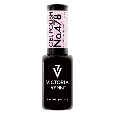 Frasco de verniz gel Victoria Vynn número 478 com tampa preta e rótulo rosa