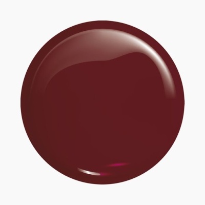 Amostra circular de verniz bordô brilhante