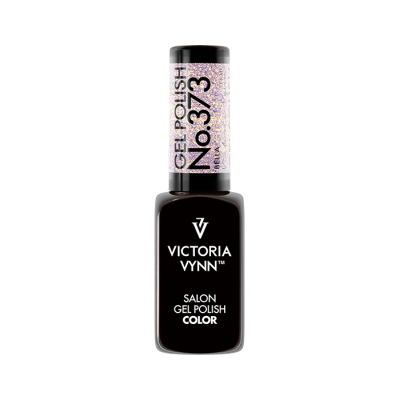 Frasco de verniz gel preto da marca VICTORIA VYNN com rotulagem
