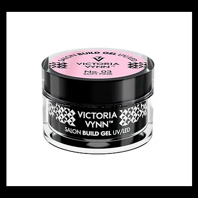 Frasco pequeno de gel para unhas Victoria Vynn com tampa preta e etiqueta rosa