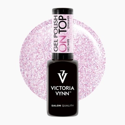 Frasco de verniz gel preto Victoria Vynn com fundo rosa brilhante