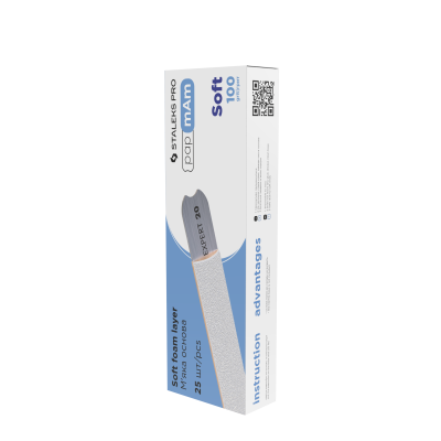 Embalagem branca e azul de estilete STAHLER PRO Soft 100