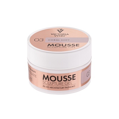 Gel mousse escultural para unhas da marca VICTORIA VYNN em embalagem branca e rosa-bege