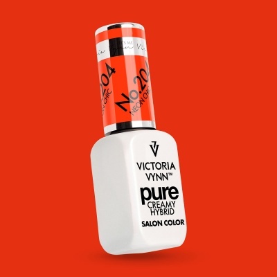 Frasco de verniz para unhas Victoria Vynn Pure Creamy Hybrid Salon Color com tampa vermelha em fundo vermelho