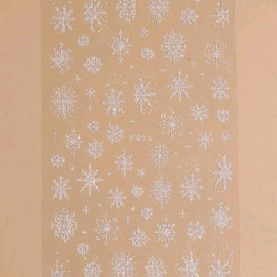 Folha transparente com flocos de neve brancos e texto FEB94