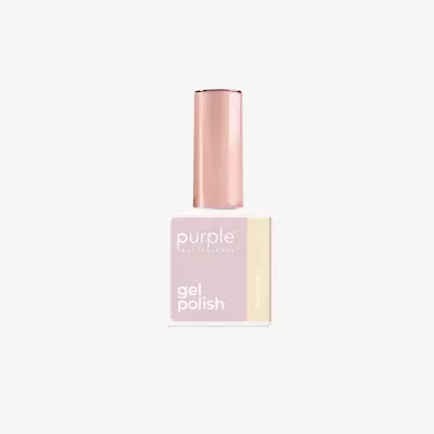 Frasco de verniz gel para unhas roxo claro com tampa metálica cor de rosa