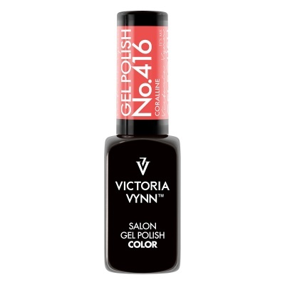 frasco de verniz de gel preto e coral Victoria Vynn