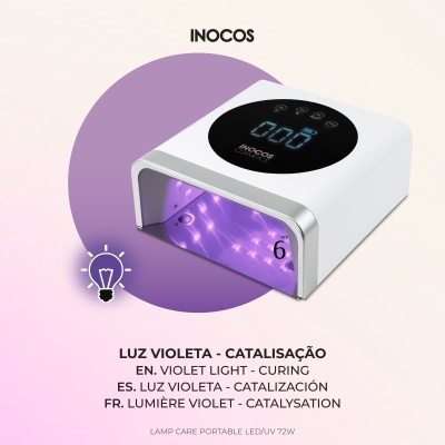 Dispositivo portátil de catalisação lamp care portátil LED/UV de 72W da marca INOCOS com luz violeta