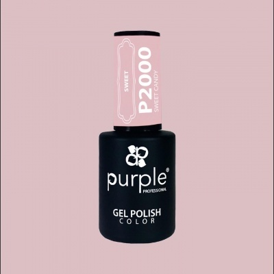 Frasco de verniz gel para unhas rosa claro Purple Professional com texto