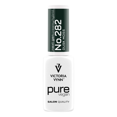 Frasco de verniz para unhas Victoria Vynn pure vegan com tampo verde escuro e corpo branco