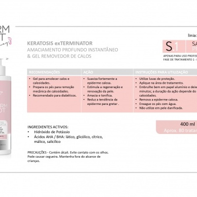Frasco de gel Pharm Foot Keratosis Exterminator 400 ml
