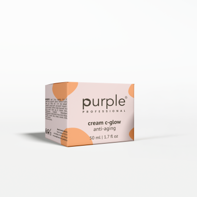 Embalagem de creme facial anti-idade purple PROFESSIONAL cor de pêssego