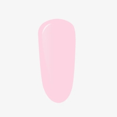 Unha artificial rosa clara com brilho em fundo branco