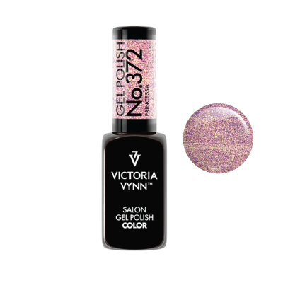 Esmalte de gel Victoria Vynn número 372 cor Princesse com glitter dourado e rosa