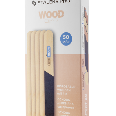 Caixa de lixas de unhas descartáveis de madeira Staleks Pro