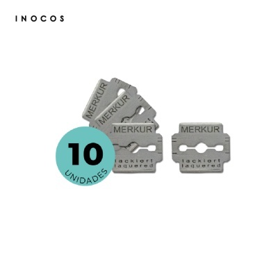 Lâminas de barbear metálicas MERKUR em pacote de 10 unidades