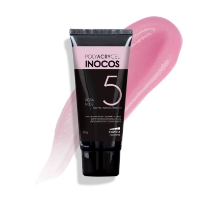 Tubo de gel para unhas rosa nude POLYACRYGEL INOCOS