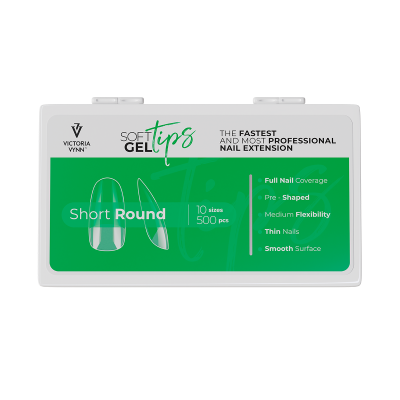 Caixa de extensões de unhas Soft Gel Tips Victoria Vynn Short Round