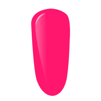 Unha postiça com verniz rosa choque brilhante