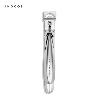 Cortador de unhas metálico prateado com texto INOCOS NG6