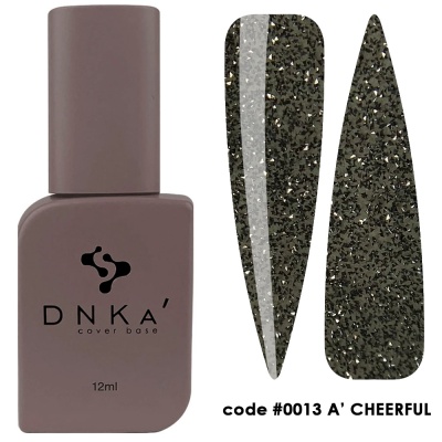 Verniz de unhas castanho com glitter da DNKA, código #0013 A' CHEERFUL