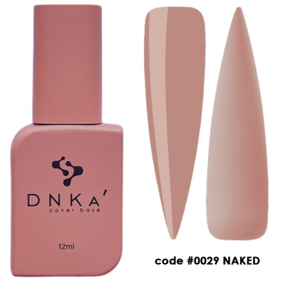 Frasco de verniz cor nude DNKA' e amostras de unhas artificiais