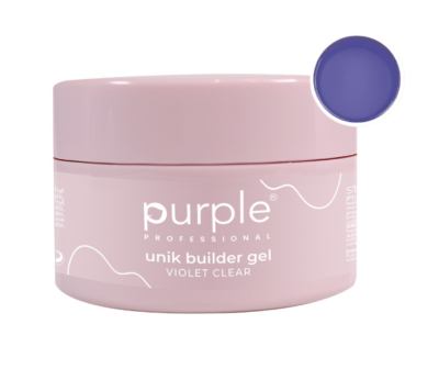 Frasco rosa de gel para unhas Purple Professional Unik Builder Gel Violet Clear