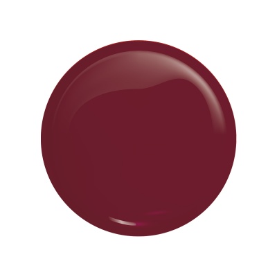 Gota redonda de verniz bordô com brilho sobre fundo branco