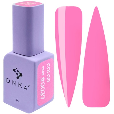 Frasco de verniz de unhas roxo com rótulo rosa e duas amostras de cor de verniz rosa