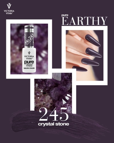 Verniz gel Victoria Vynn No. 245 Crystal Stone com unhas pintadas roxas brilhantes