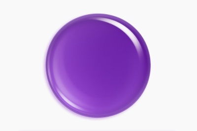 Objeto redondo roxo translúcido com brilho