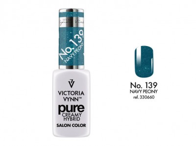 Verniz de unhas azul escuro Victoria Vynn Pure Creamy Hybrid No.139 Navy Peony.