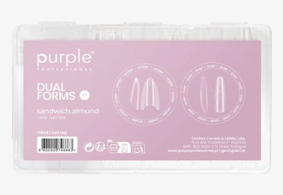 Embalagem de tips de unhas claros Purple Professional com rótulo lilás