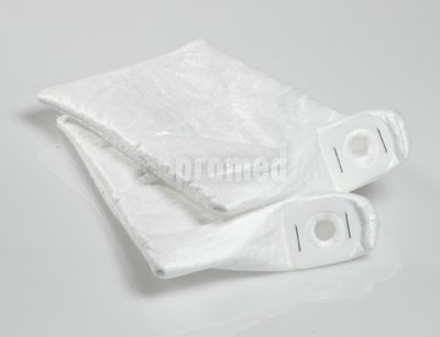 Sacos de filtro brancos para aspirador sobre superfície branca