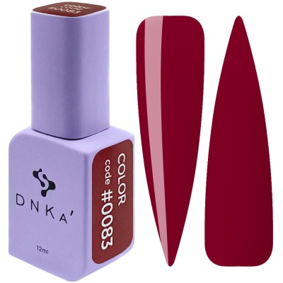 Frasco de verniz para unhas lavanda DNKA' 12ml com amostras de cor vermelho vinho