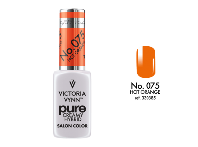 Verniz de unhas Victoria Vynn cor laranja Nº 075 Hot Orange com amostra da cor
