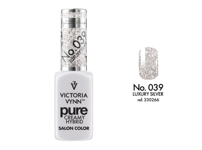 Frasco de verniz para unhas prata glitter Victoria Vynn Pure Creamy Hybrid