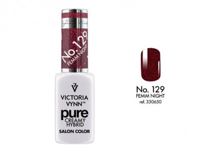 Esmalte híbrido Victoria Vynn pure No.129 Femm Night com amostra da cor