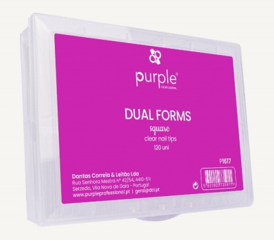 Caixa plástica transparente com tampa lilás Purple Professional Dual Forms square