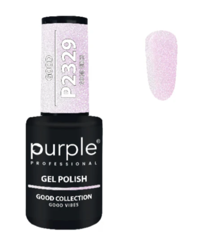 Esmalte de gel rosa brilhante da Purple Professional com tampa decorada.