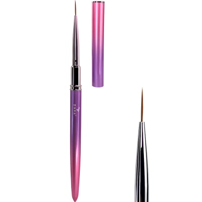 Pincel de maquilhagem com cabo roxo-rosa e pelo fino