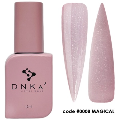 Verniz de unhas rosa DNKA' com amostras de unhas rosadas brilhantes e foscas