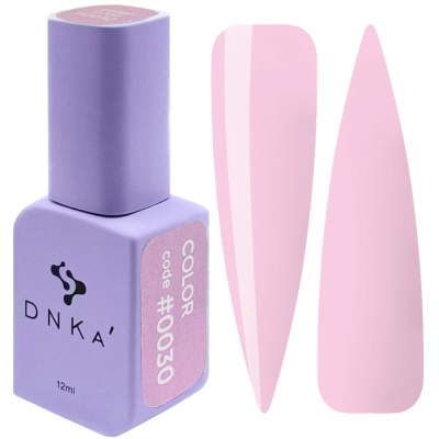 Esmalte DNKA cor rosa claro código 0030 com amostras em formato de unha
